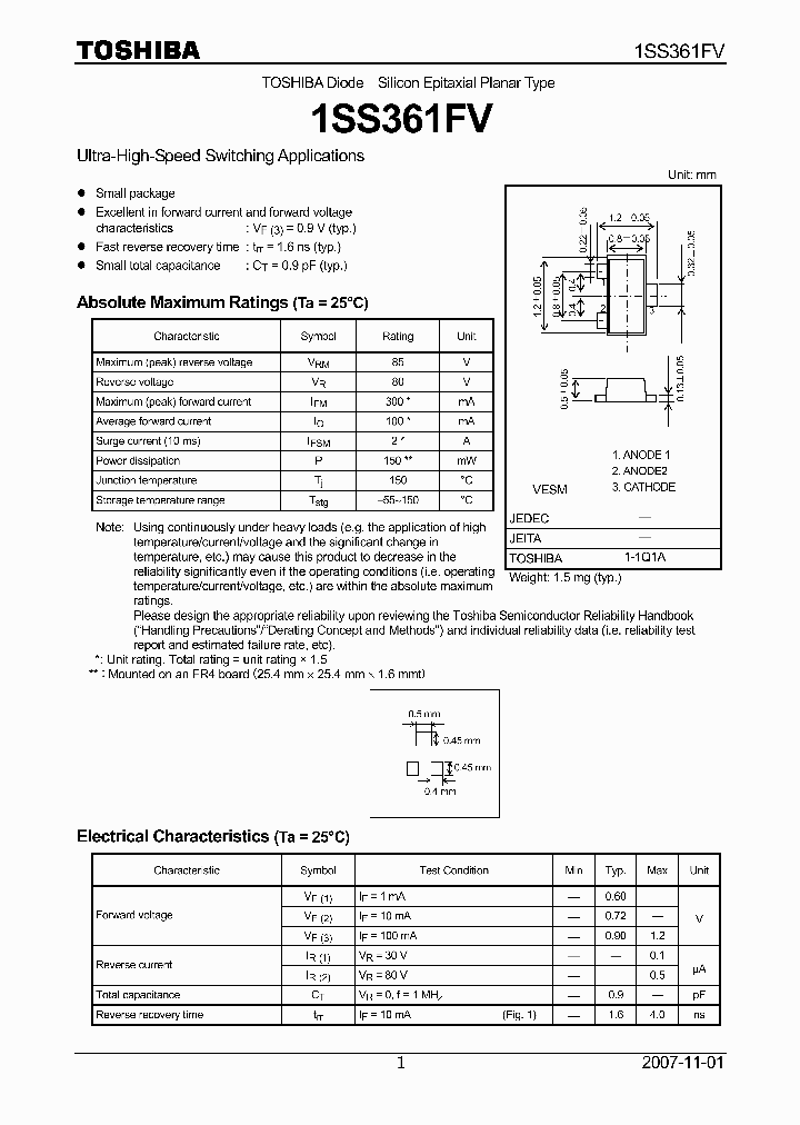 1SS361FV_4425372.PDF Datasheet