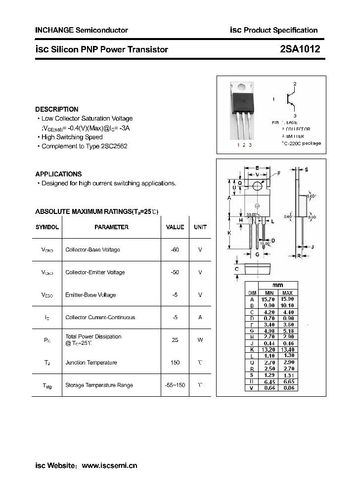 2SA1012_4407569.PDF Datasheet