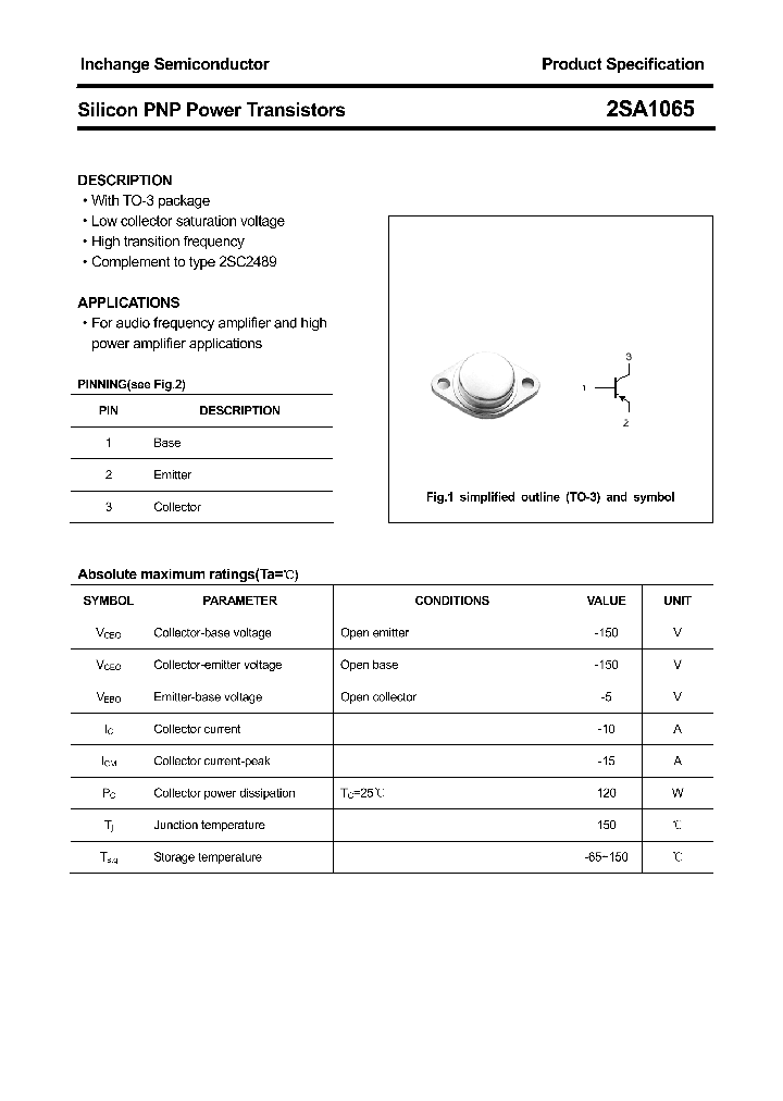 2SA1065_4305383.PDF Datasheet