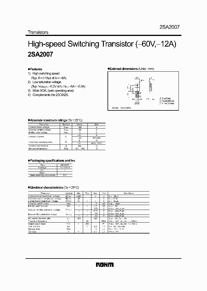 2SA2007_4236207.PDF Datasheet