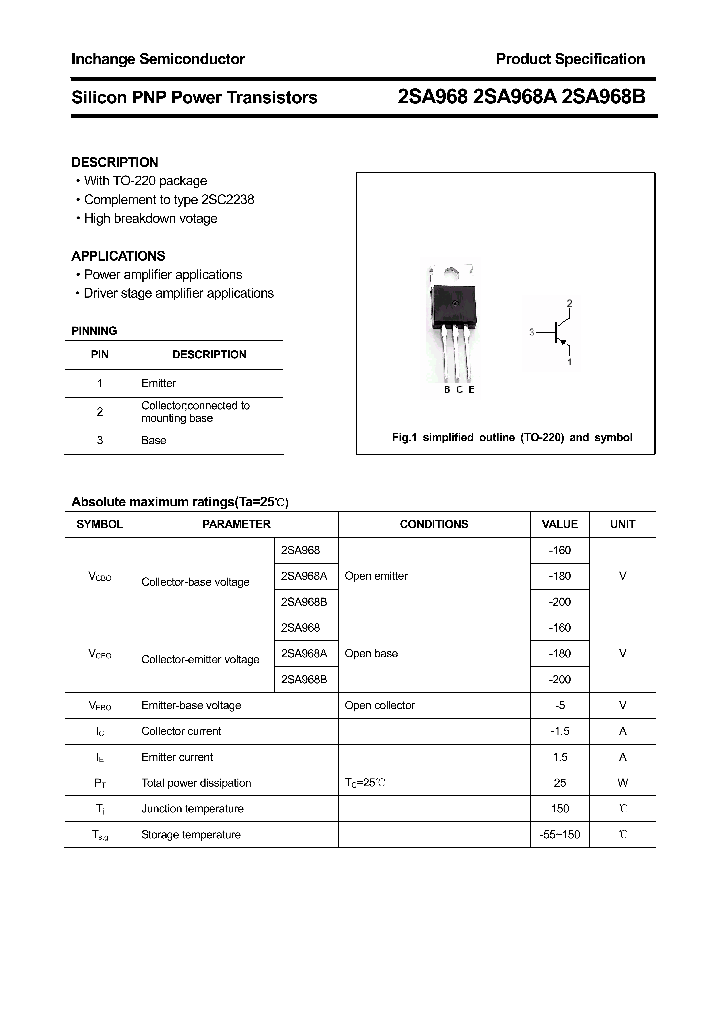 2SA968_4314780.PDF Datasheet