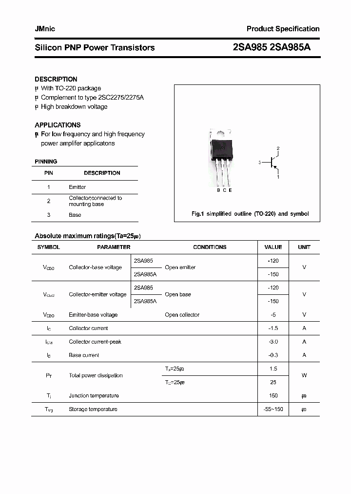 2SA985_4625883.PDF Datasheet