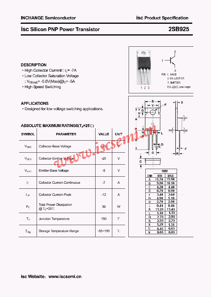 2SB925_4388466.PDF Datasheet
