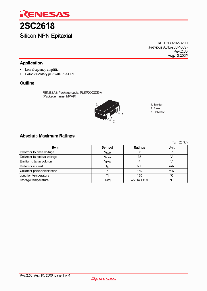2SC2618RCTL-E_4265447.PDF Datasheet