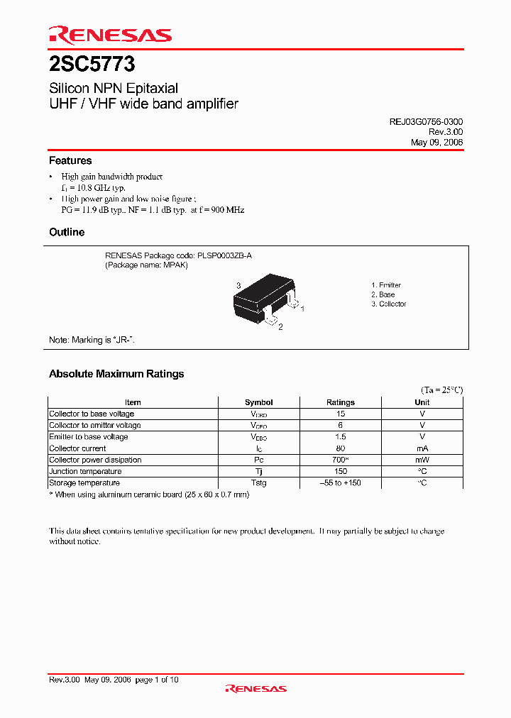 2SC5773JR-TL-E_4241288.PDF Datasheet