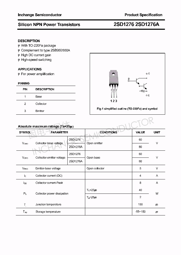 2SD1276_4328121.PDF Datasheet