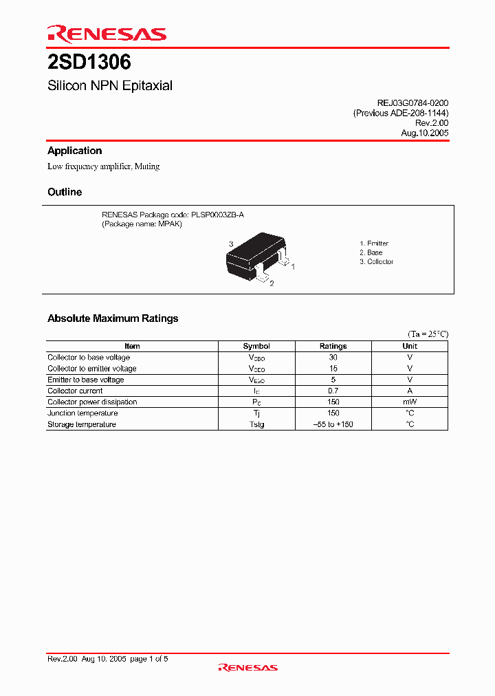 2SD1306NETL-E_4238572.PDF Datasheet