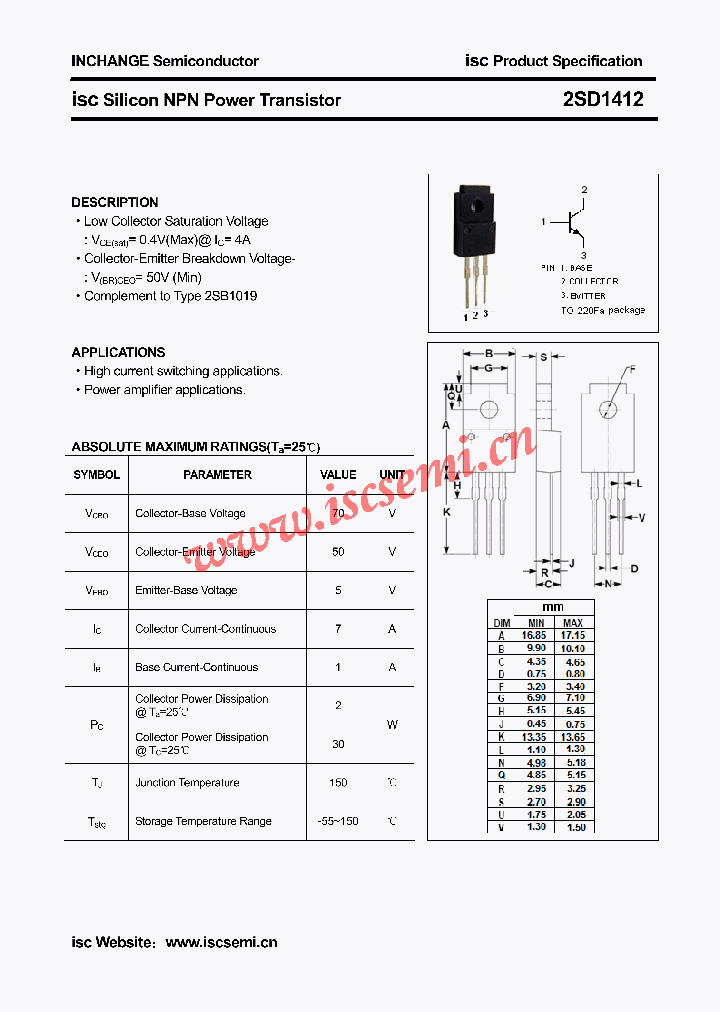 2SD1412_4469073.PDF Datasheet