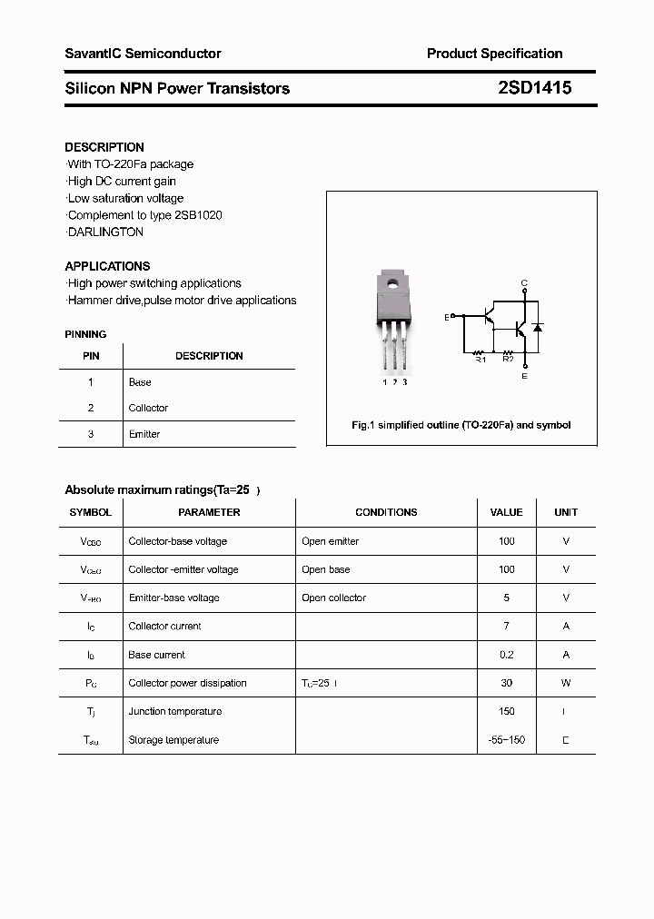 2SD1415_4469079.PDF Datasheet