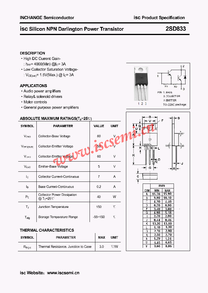 2SD833_4655948.PDF Datasheet