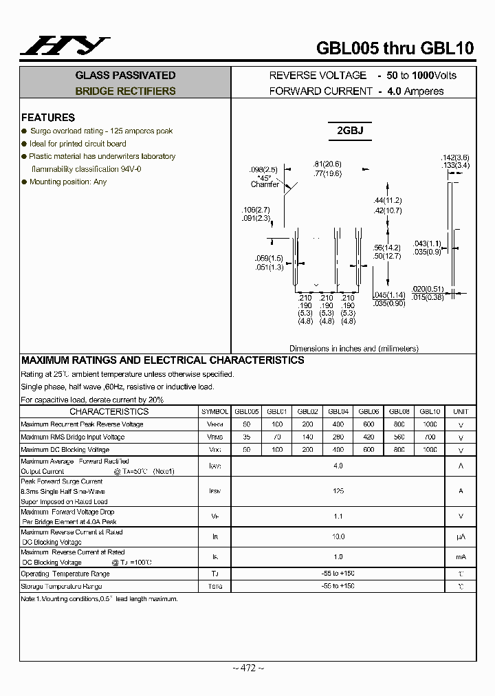 GBL005-GBL10_4505002.PDF Datasheet