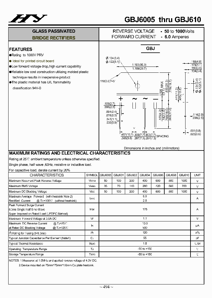 GBJ6005-GBJ610_4505006.PDF Datasheet