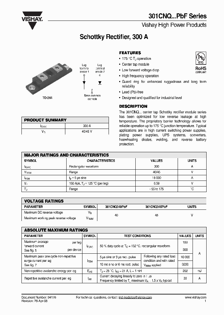 301CNQPBF_4529890.PDF Datasheet