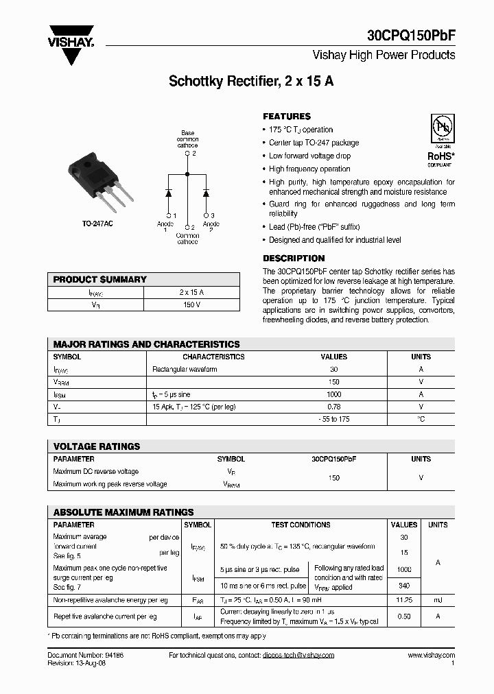 30CPQ150PBF_4320423.PDF Datasheet