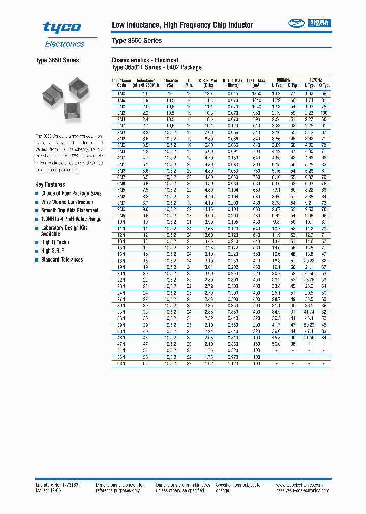 36501E10NGTDG_4173225.PDF Datasheet
