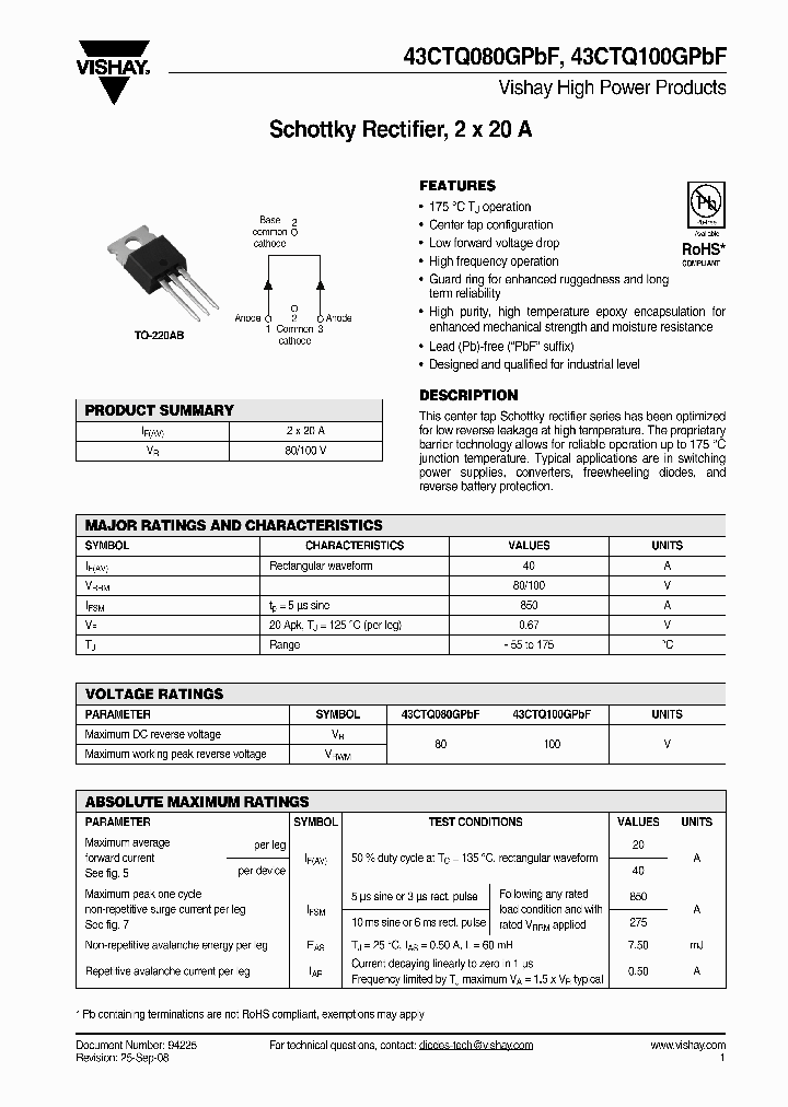 43CTQ080GPBF_4429614.PDF Datasheet