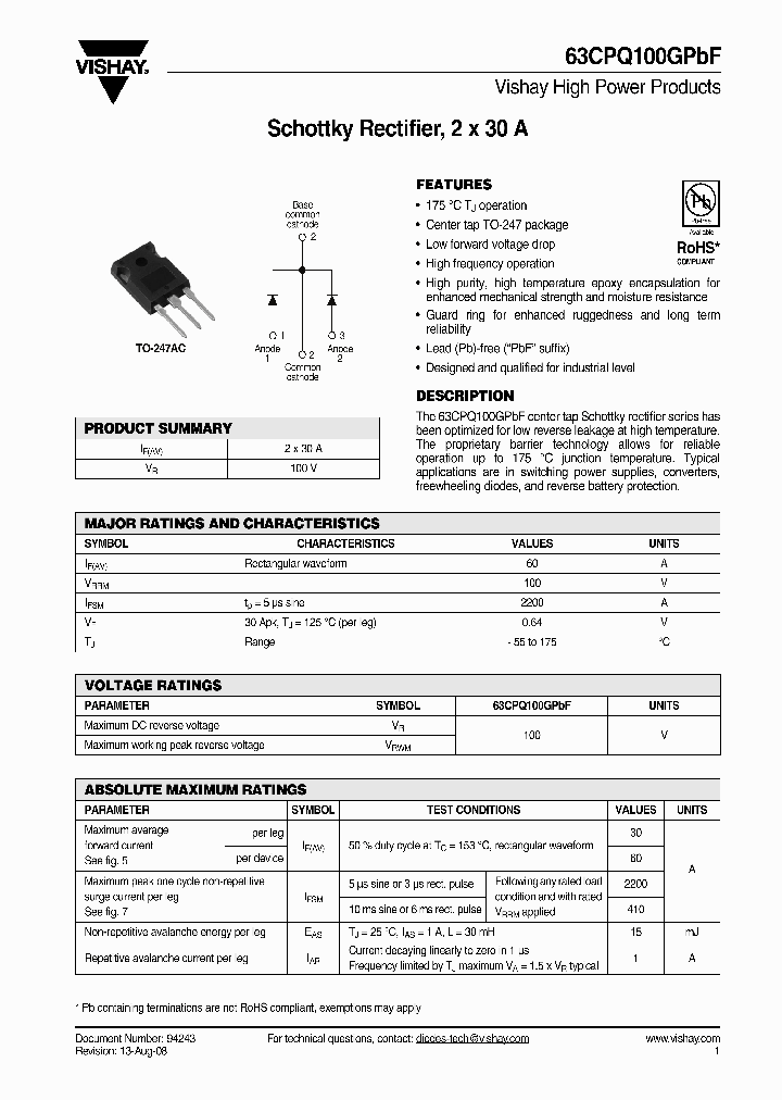 63CPQ100GPBF_4429608.PDF Datasheet