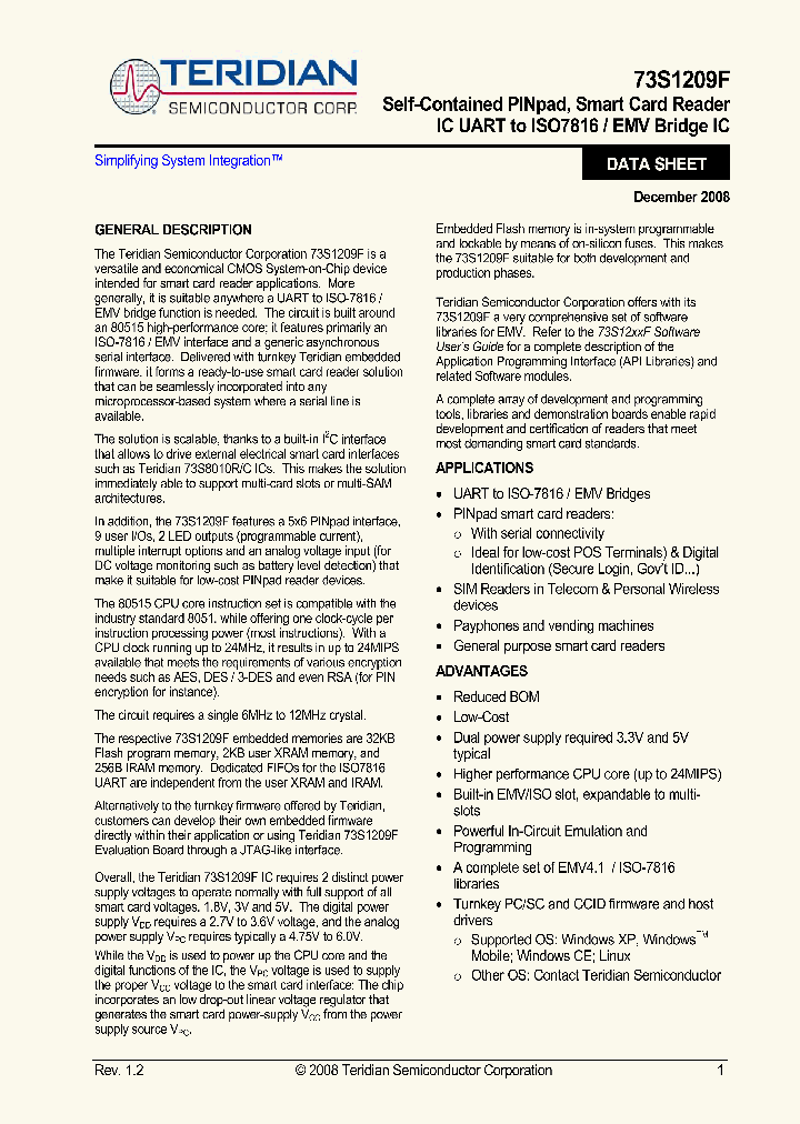 73S1209F-68IMF_4881857.PDF Datasheet