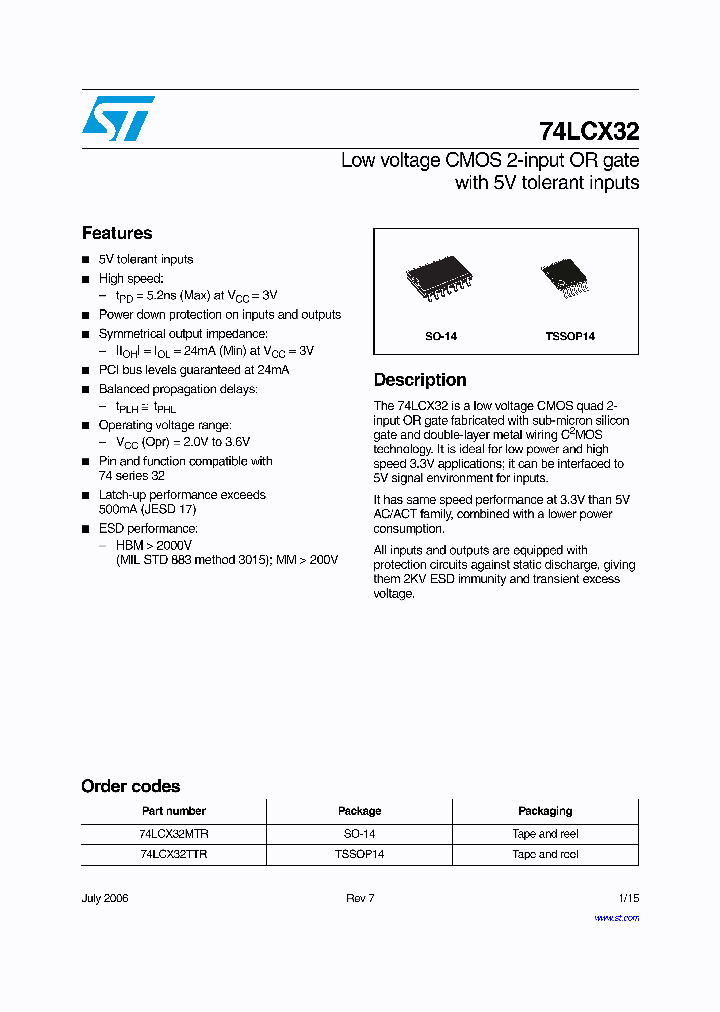 74LCX32_4340241.PDF Datasheet