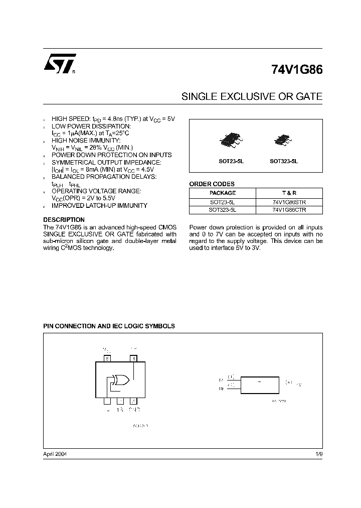 74V1G86CTR_4401427.PDF Datasheet