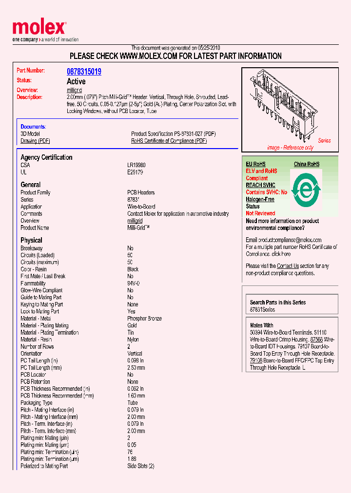 87831-5019_4901590.PDF Datasheet