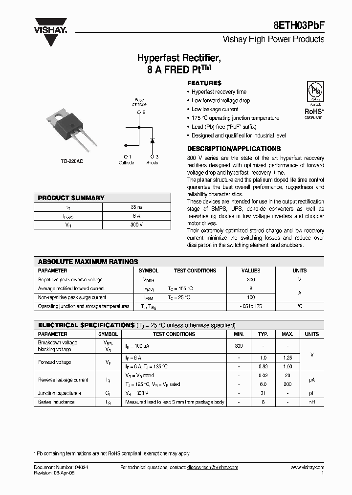 8ETH03PBF_4400820.PDF Datasheet