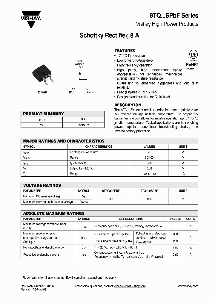 8TQ100SPBF_4421037.PDF Datasheet