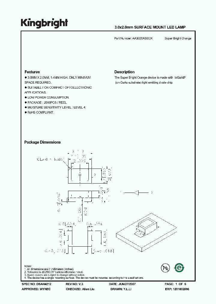 AA3020ASECK_4287170.PDF Datasheet