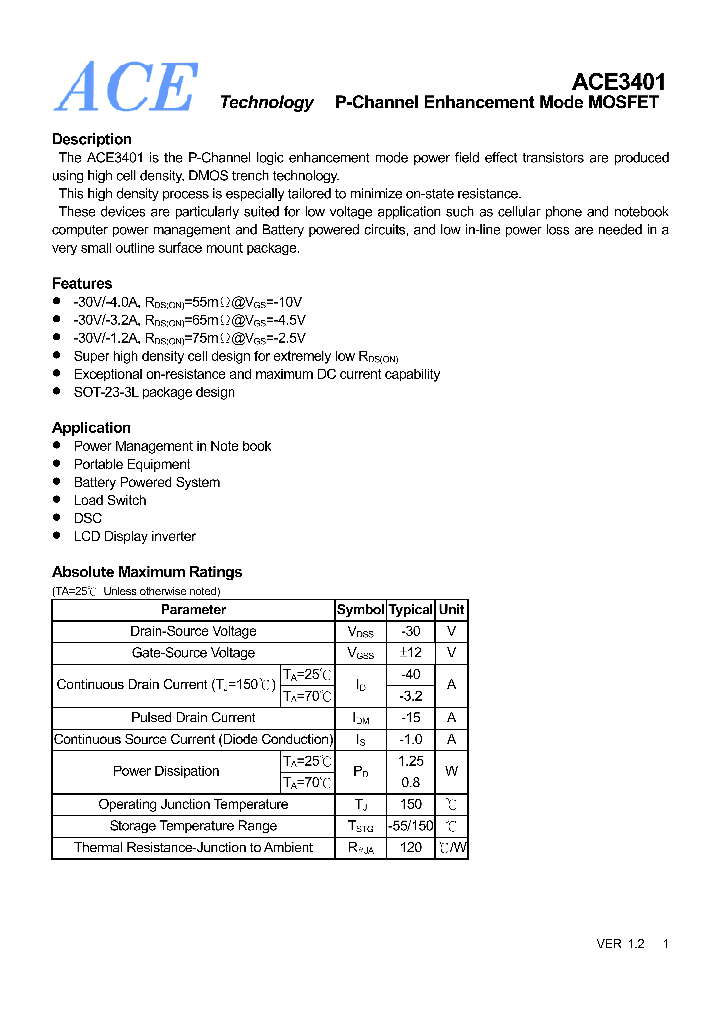 ACE3401_4603933.PDF Datasheet