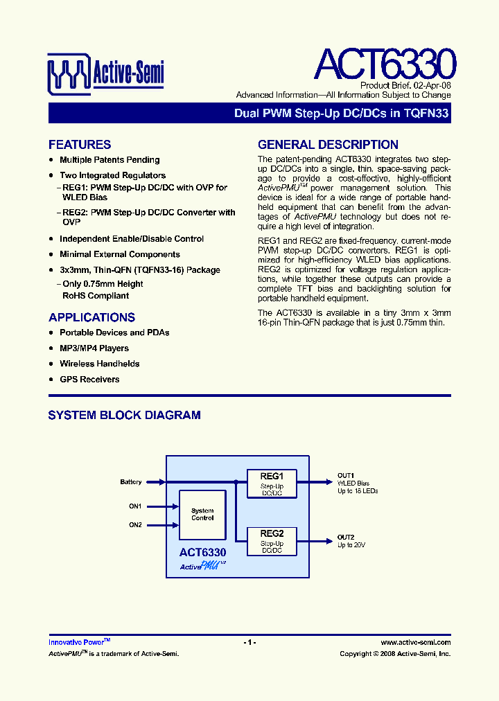 ACT6330_4260146.PDF Datasheet