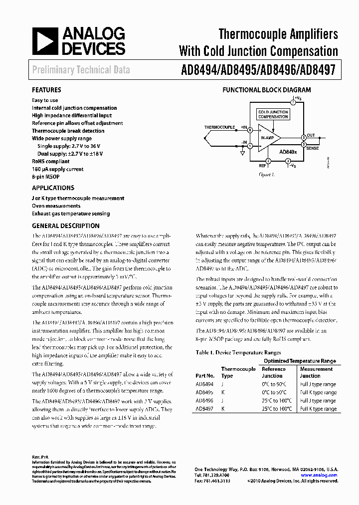 AD8496ARMZ_4643302.PDF Datasheet