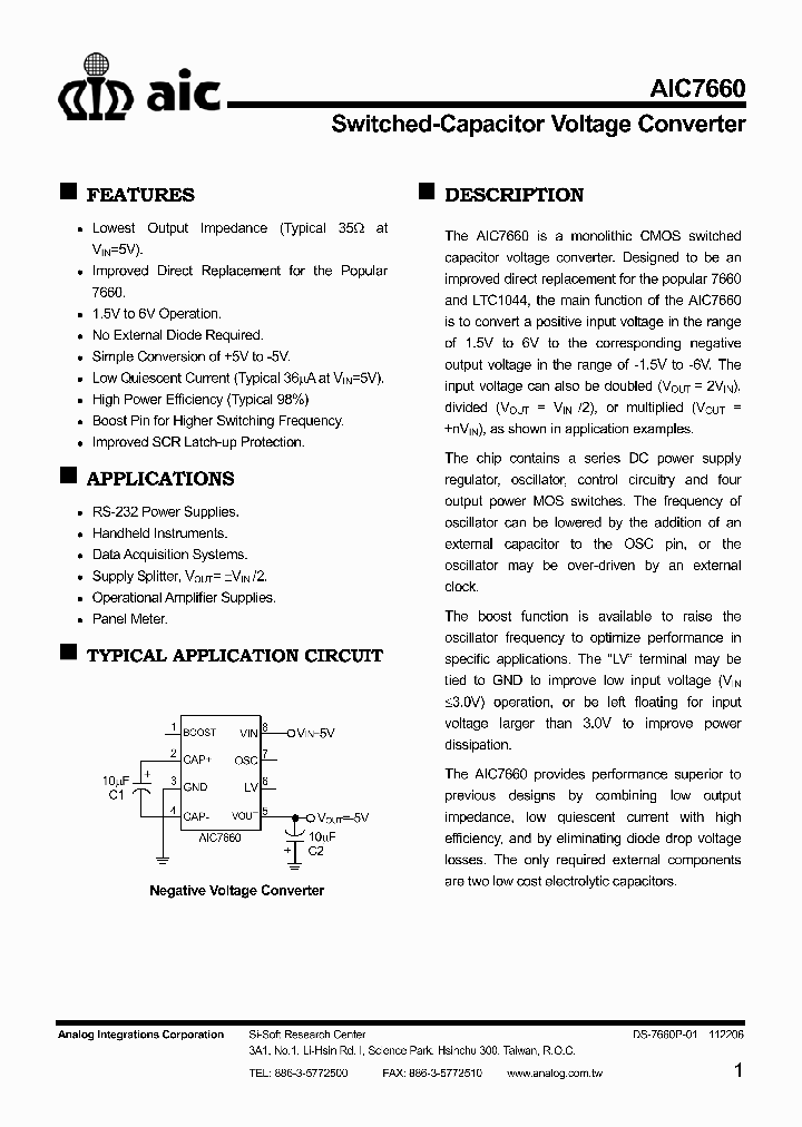 AIC7660_4316278.PDF Datasheet