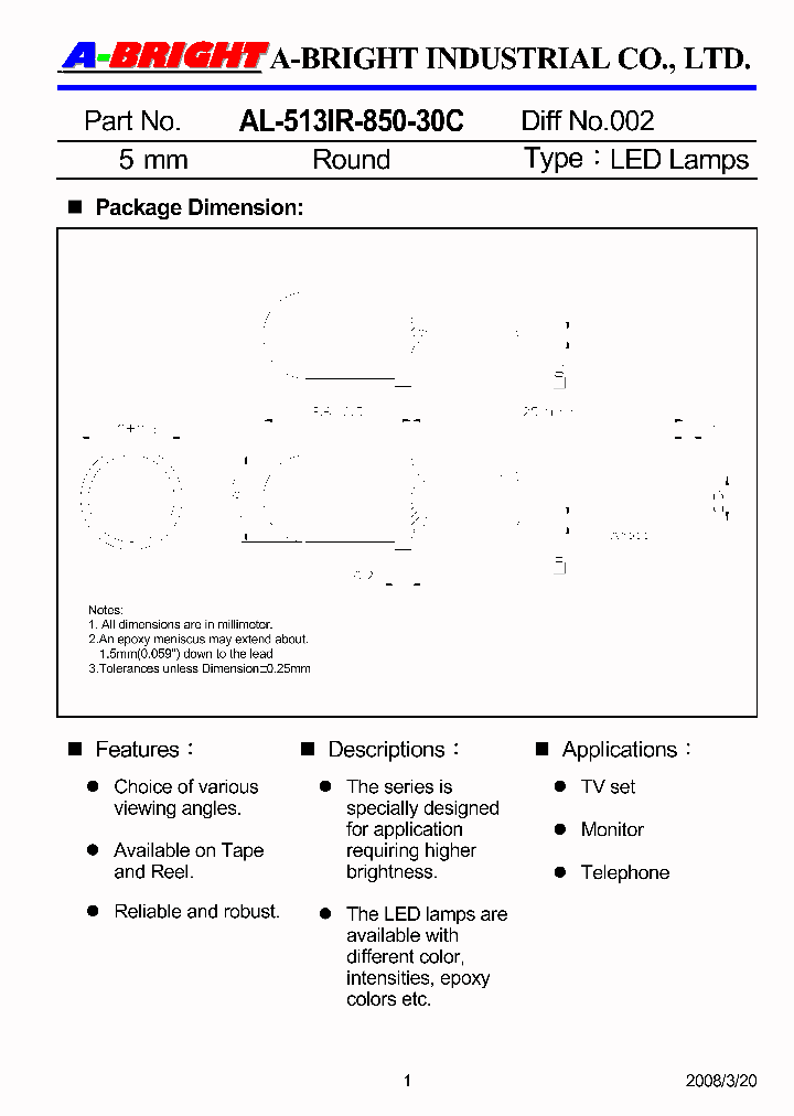 AL-513IR-850-30C08_4243989.PDF Datasheet