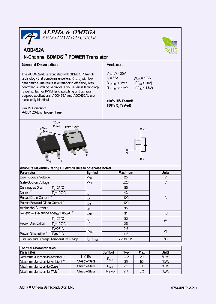 AOD452AL_4415297.PDF Datasheet