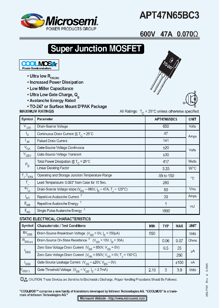 APT47N65BC3_4568882.PDF Datasheet