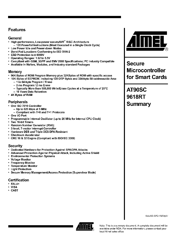 AT90SC9618RT07_4304165.PDF Datasheet