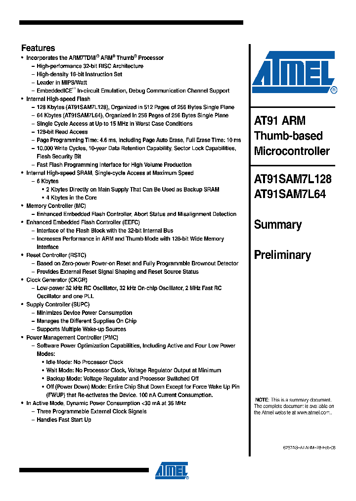 AT91SAM7L128_4276638.PDF Datasheet