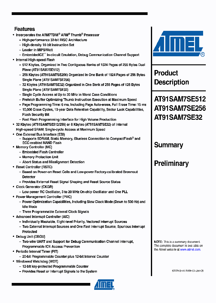 AT91SAM7SE51208_4284767.PDF Datasheet
