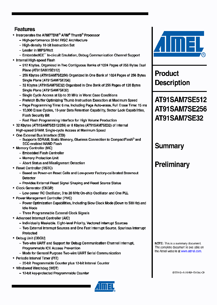 AT91SAM7SE51209_4701027.PDF Datasheet