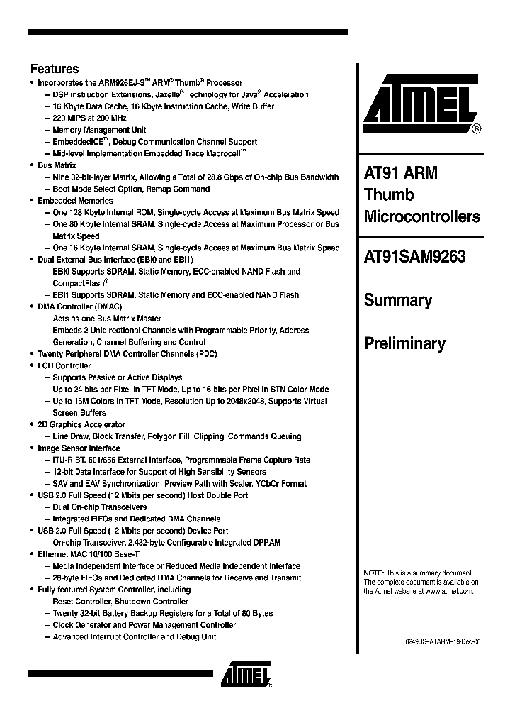 AT91SAM92630618_4208272.PDF Datasheet