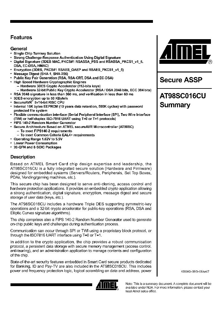 AT98SC016CU_4266685.PDF Datasheet