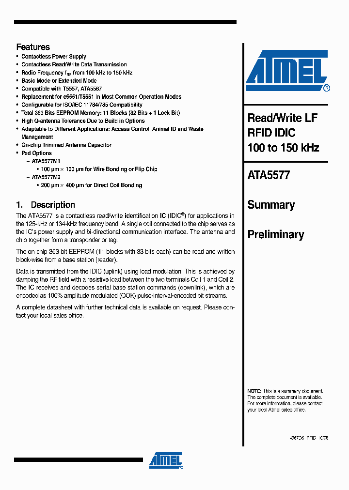 ATA5577_4554076.PDF Datasheet