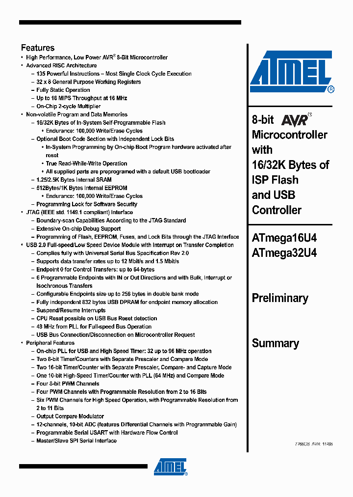 ATMEGA16U408_4546263.PDF Datasheet