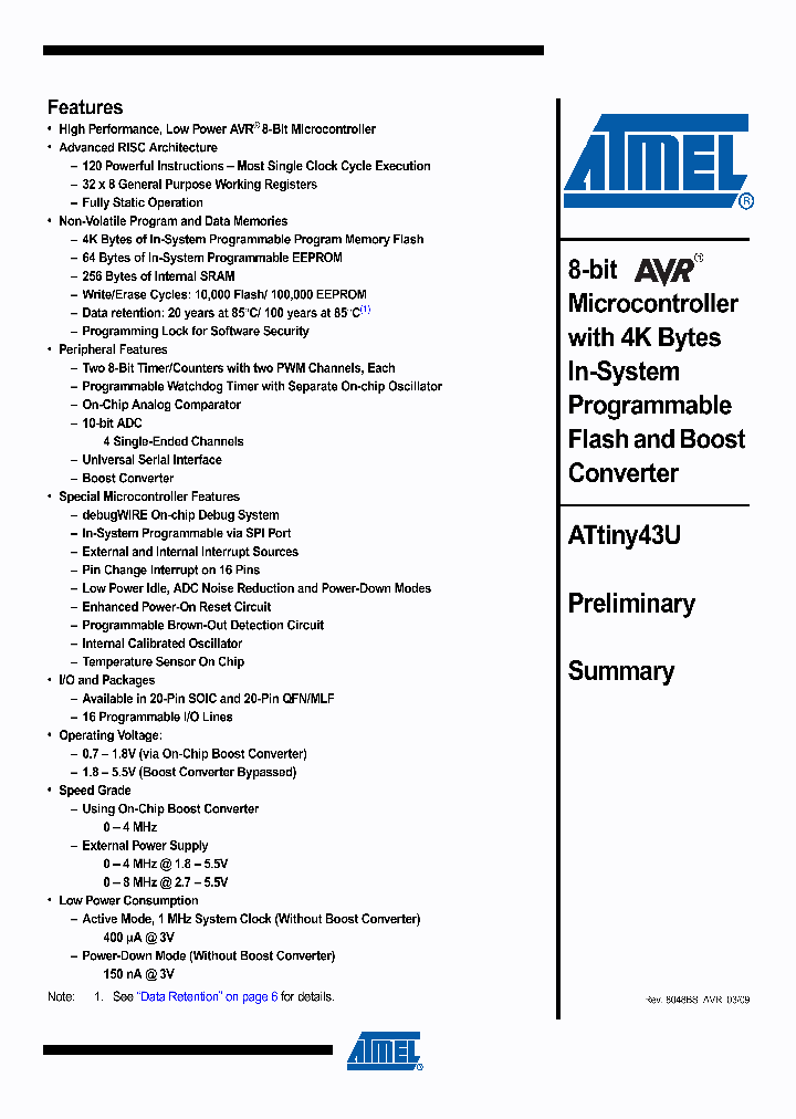 ATTINY43U-MU_4535674.PDF Datasheet