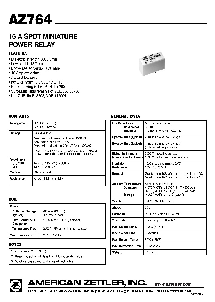 AZ764-1CE-110A_4858334.PDF Datasheet