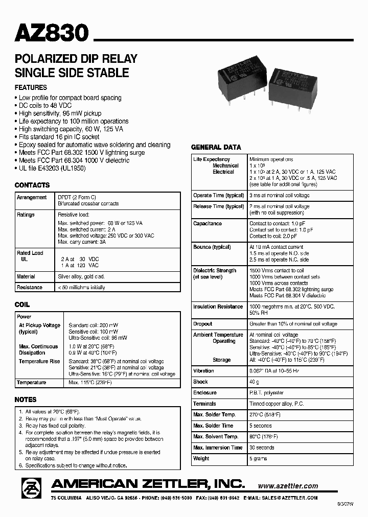 AZ830-2C-12DE_4564656.PDF Datasheet