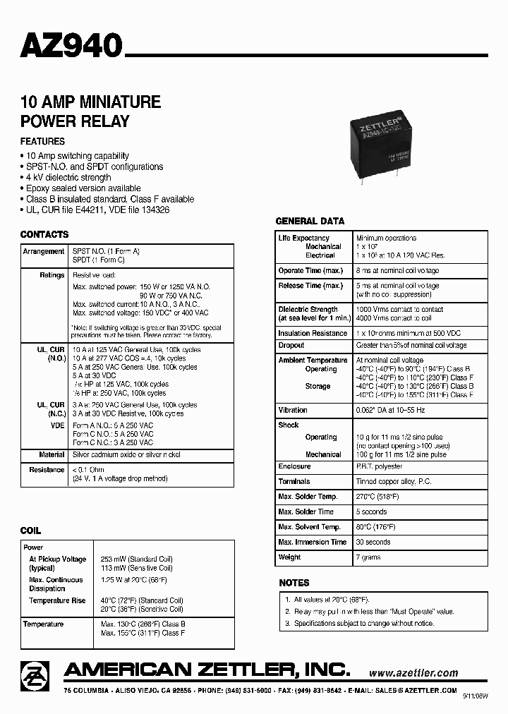 AZ940-1A-9DS_4755652.PDF Datasheet
