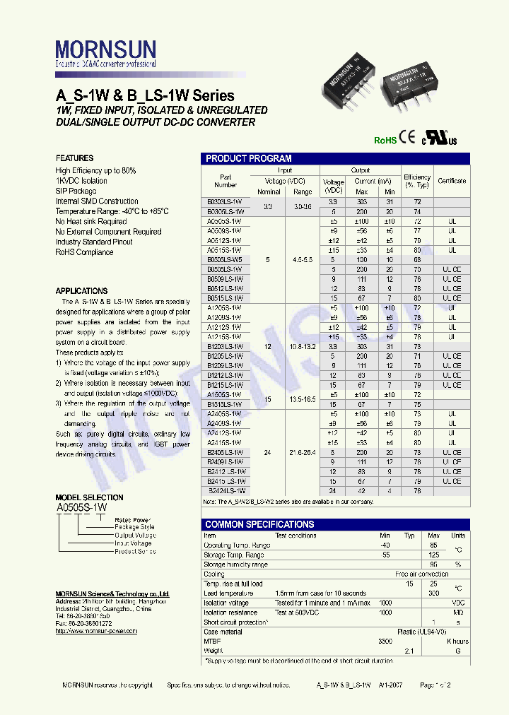 B0509LS-1W_4518294.PDF Datasheet