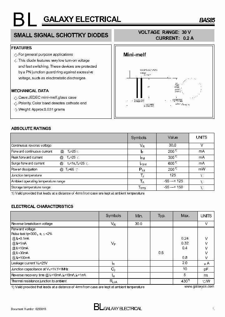 BAS85_4219510.PDF Datasheet