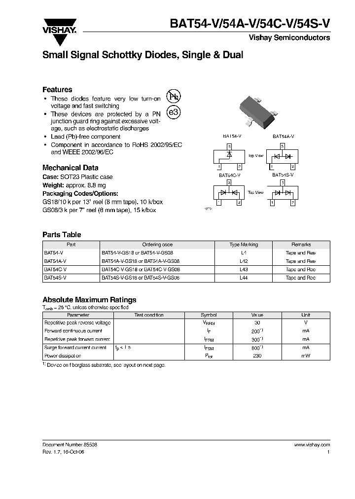 BAT54-V_4388458.PDF Datasheet